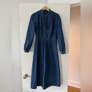 APC blue cotton midi dress size 34
